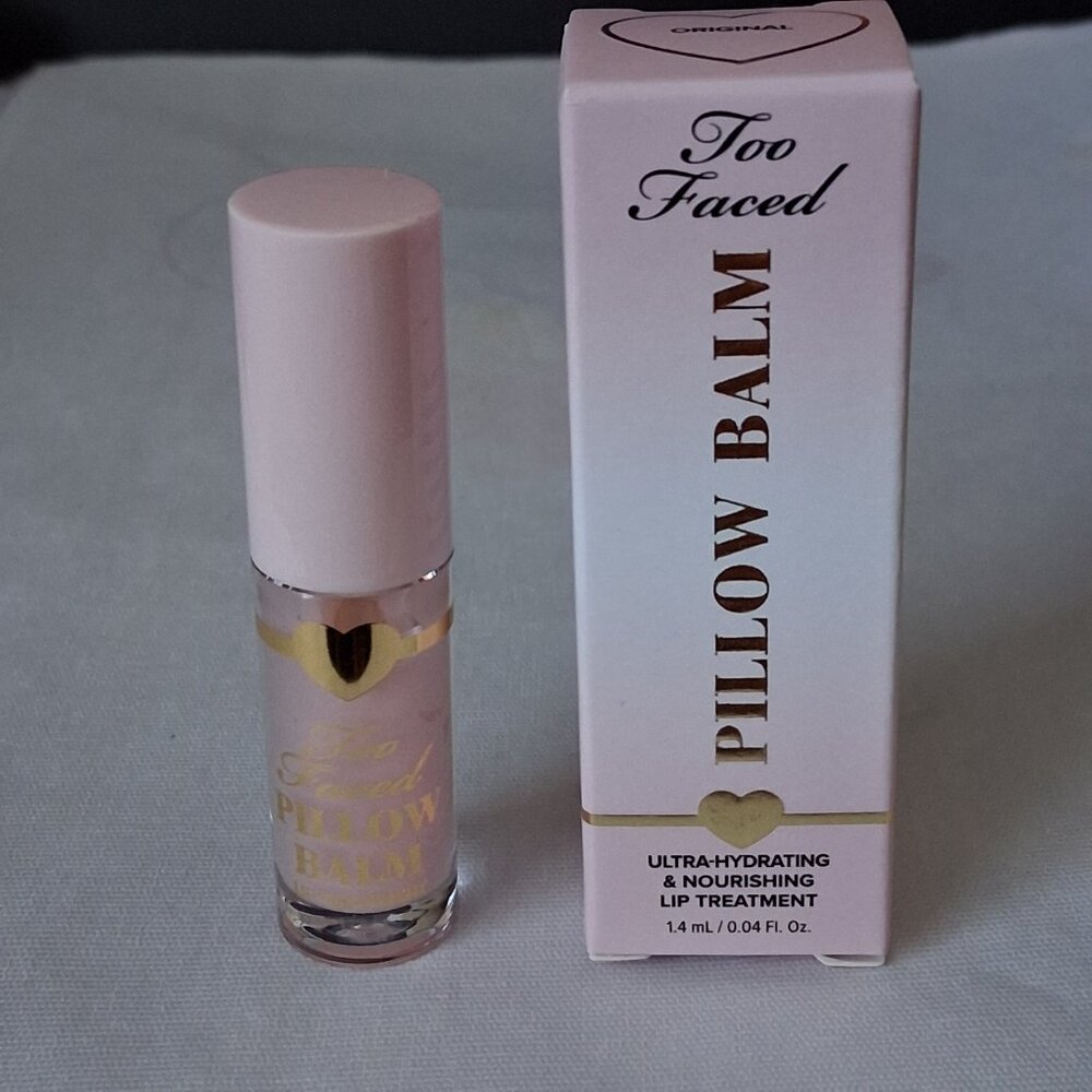 Too Faced Pillow Balm Shade Original Lip Treatment MINI Travel 0.04oz NIB